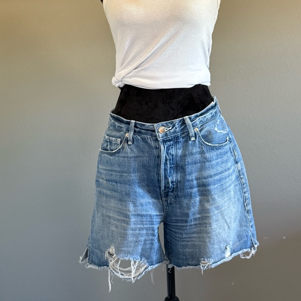 Good American Distressed Blue Jean Shorts